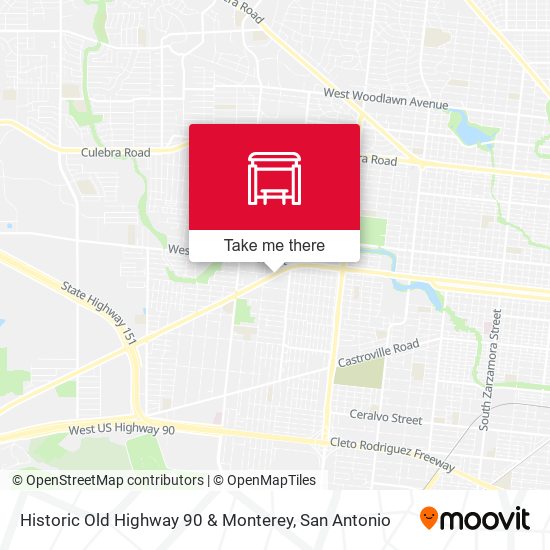 Historic Old Highway 90 & Monterey map