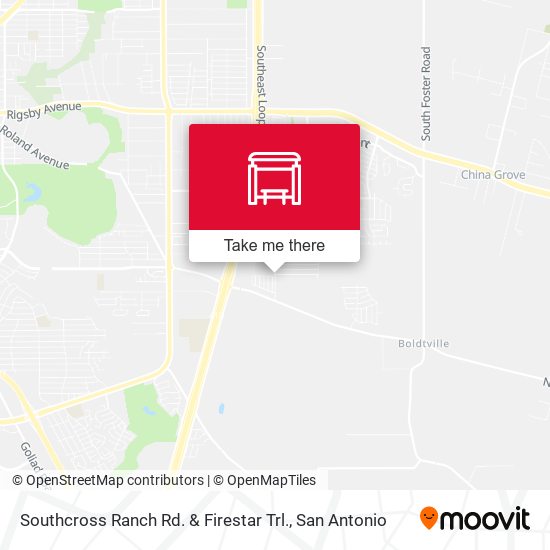 Southcross Ranch Rd. & Firestar Trl. map