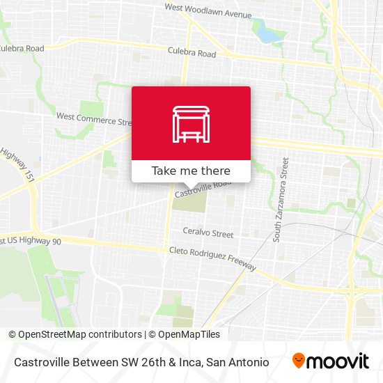 Castroville Between SW 26th & Inca map