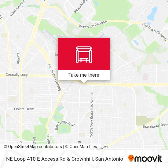 NE Loop 410 E Access Rd & Crownhill map