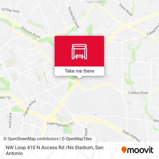 NW Loop 410 N Access Rd /Ns Stadium map