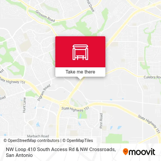 NW Loop 410 South Access Rd & NW Crossroads map