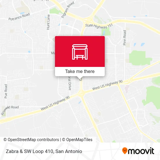 Zabra & SW Loop 410 map