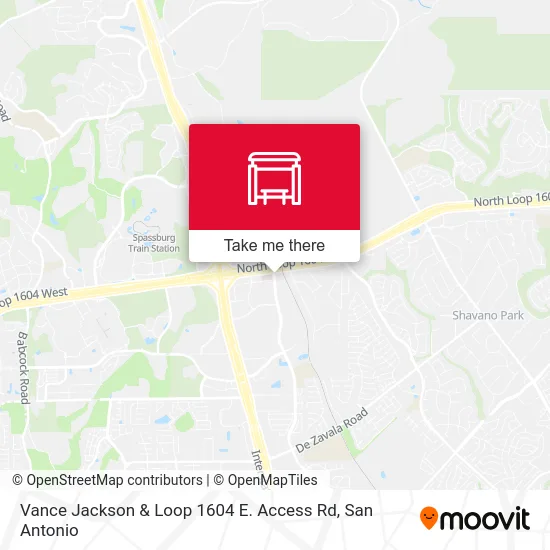 Vance Jackson & Loop 1604 E. Access Rd map