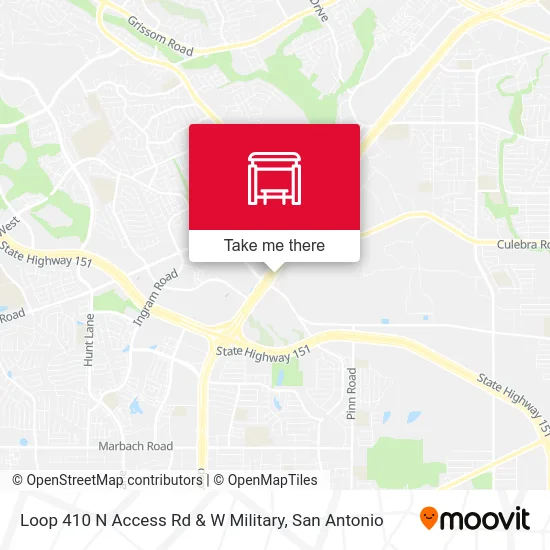 Loop 410 N Access Rd & W Military map