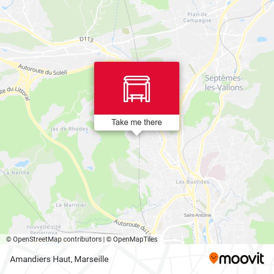Amandiers Haut map