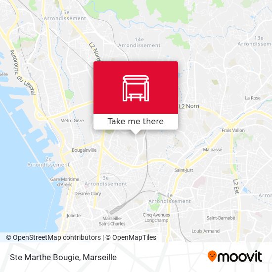 Mapa Ste Marthe Bougie