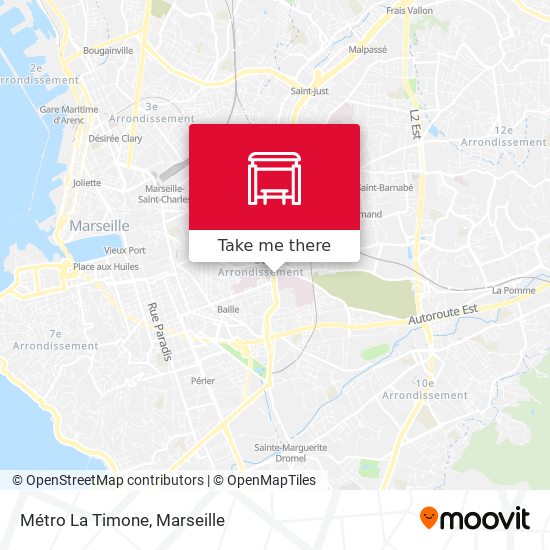 Mapa Métro La Timone