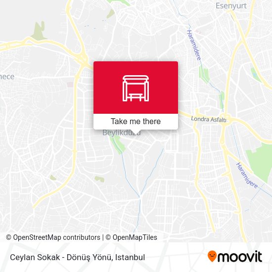 Ceylan Sokak - Dönüş Yönü map