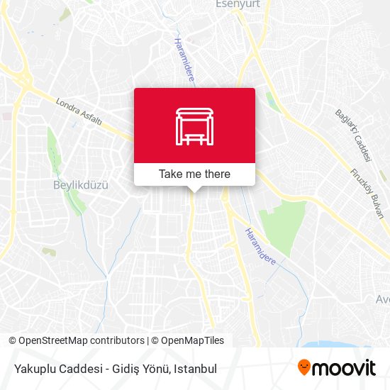 Yakuplu Caddesi - Gidiş Yönü map