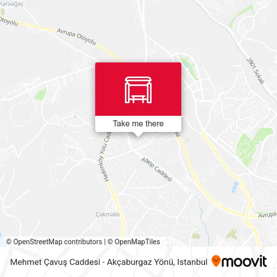 Mehmet Çavuş Caddesi - Akçaburgaz Yönü map
