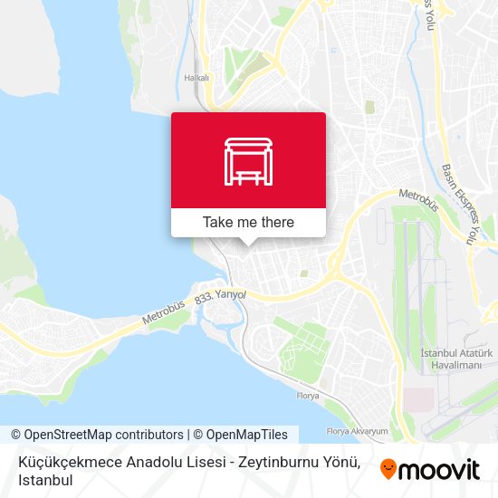 Küçükçekmece Anadolu Lisesi - Zeytinburnu Yönü map