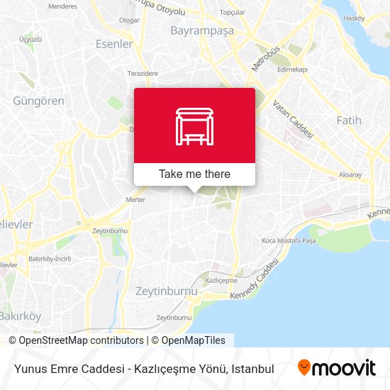 Yunus Emre Caddesi - Kazlıçeşme Yönü map