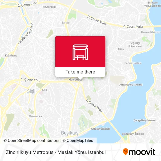 Zincirlikuyu Metrobüs - Maslak Yönü map