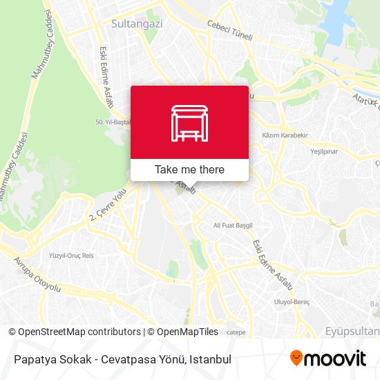 Papatya Sokak - Cevatpasa Yönü map
