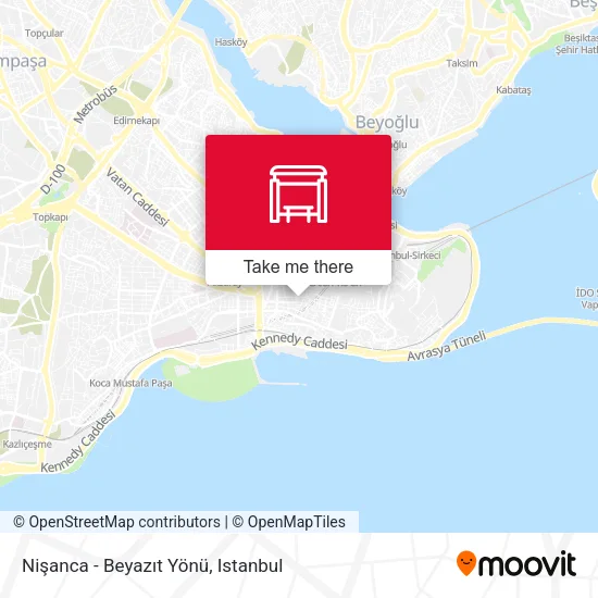 Nişanca - Beyazıt Yönü map