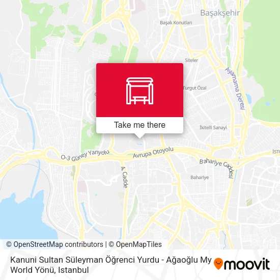 Kanuni Sultan Süleyman Öğrenci Yurdu - Ağaoğlu My World Yönü map