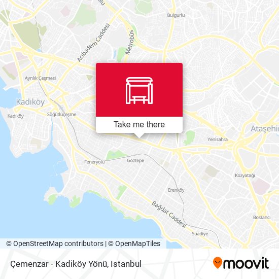 Çemenzar - Kadiköy Yönü map