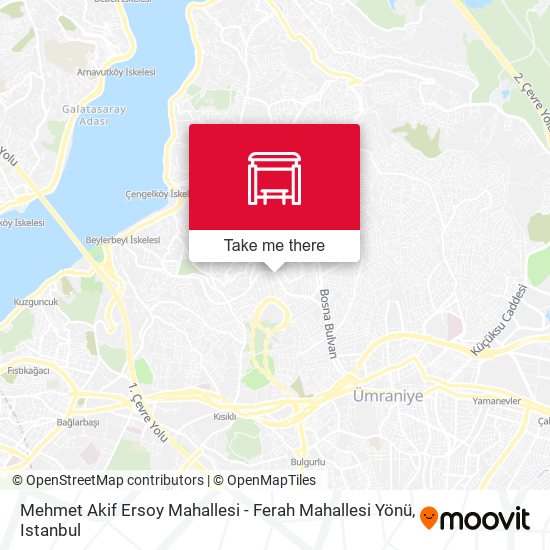 Mehmet Akif Ersoy Mahallesi - Ferah Mahallesi Yönü map