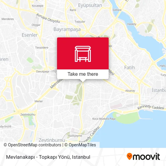 Mevlanakapı - Topkapı Yönü map