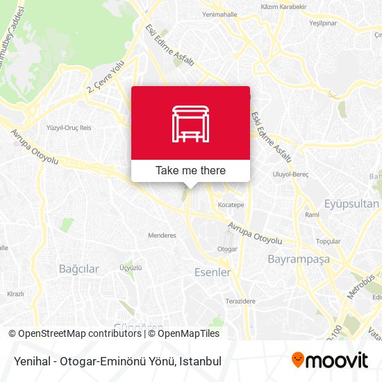 Yenihal - Otogar-Eminönü Yönü map