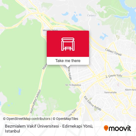 Bezmialem Vakif Üniversitesi - Edirnekapi Yönü map