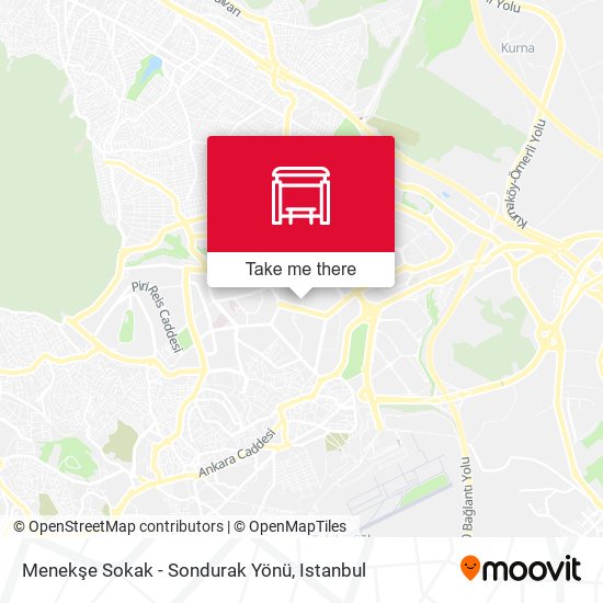 Menekşe Sokak - Sondurak Yönü map