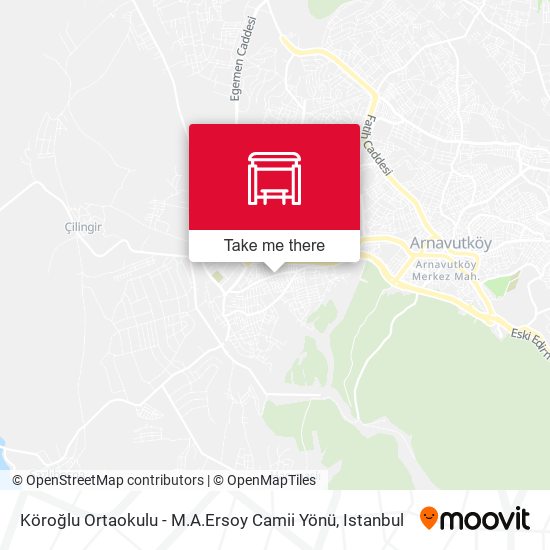 Köroğlu Ortaokulu - M.A.Ersoy Camii Yönü map