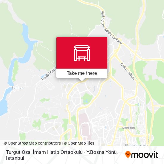Turgut Özal İmam Hatip Ortaokulu - Y.Bosna Yönü map