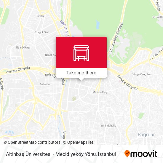 Altinbaş Üniversitesi - Mecidiyeköy Yönü map