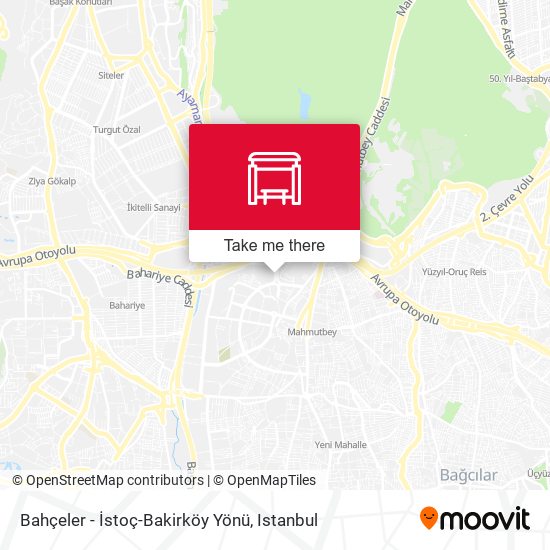Bahçeler - İstoç-Bakirköy Yönü map