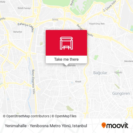 Yenimahalle - Yenibosna Metro Yönü map