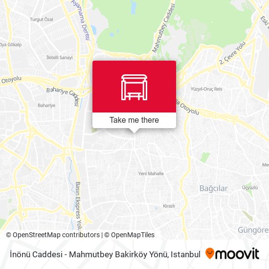 İnönü Caddesi - Mahmutbey Bakirköy Yönü map