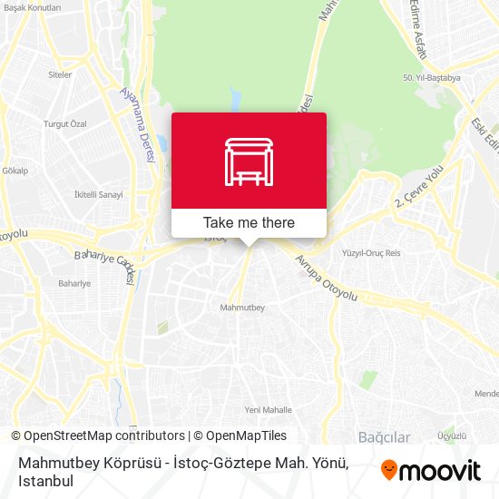 Mahmutbey Köprüsü - İstoç-Göztepe Mah. Yönü map