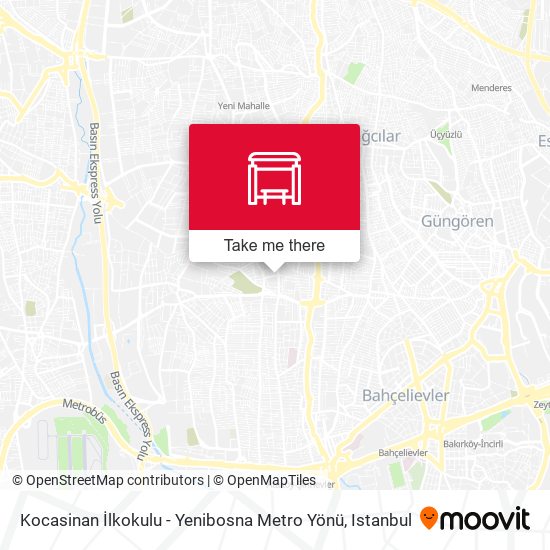 Kocasinan İlkokulu - Yenibosna Metro Yönü map