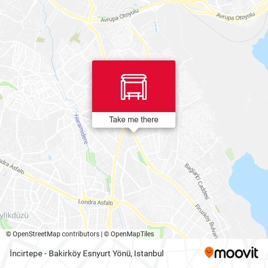 İncirtepe - Bakirköy Esnyurt Yönü map