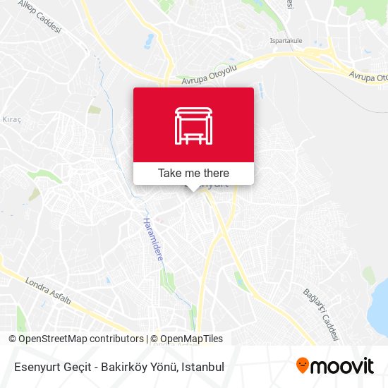 Esenyurt Geçit - Bakirköy Yönü map