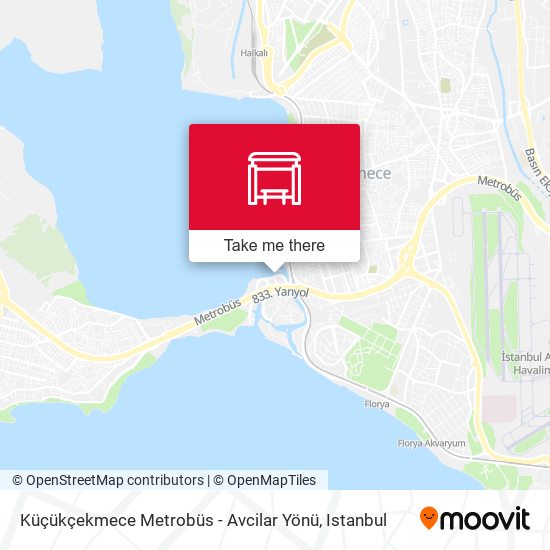 Küçükçekmece Metrobüs - Avcilar Yönü map