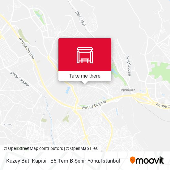Kuzey Bati Kapisi - E5-Tem-B.Şehir Yönü map