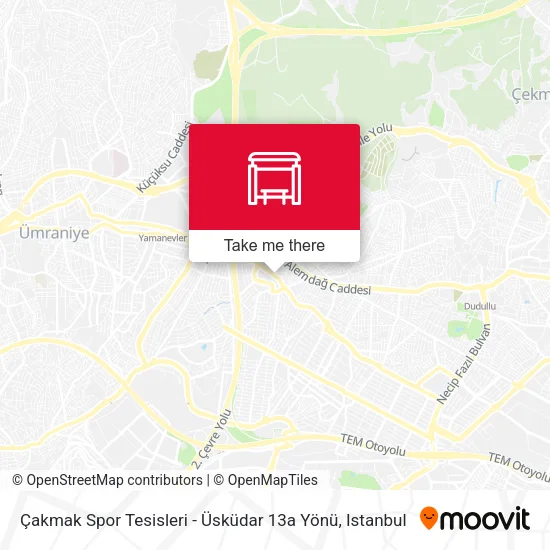 Çakmak Spor Tesisleri - Üsküdar 13a Yönü map
