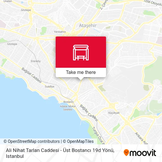 Ali Nihat Tarlan Caddesi - Üst Bostancı 19d Yönü map