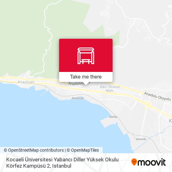 Kocaeli Üniversitesi Yabancı Diller Yüksek Okulu Körfez Kampüsü 2 map