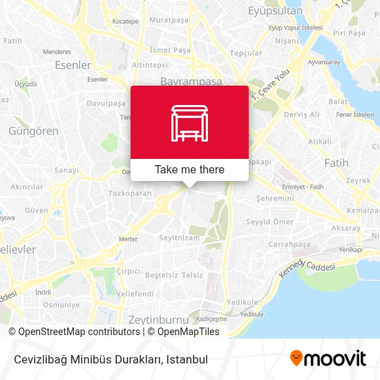 Cevizlibağ Minibüs Durakları map