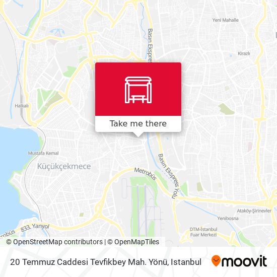 20 Temmuz Caddesi  Tevfikbey Mah. Yönü map