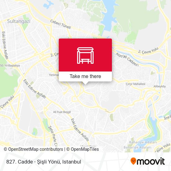 827. Cadde - Şişli Yönü map