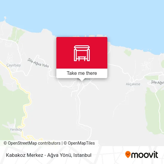 Kabakoz Merkez - Ağva Yönü map