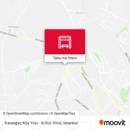 Karaağaç Köy Yolu - B.Düz Yönü map