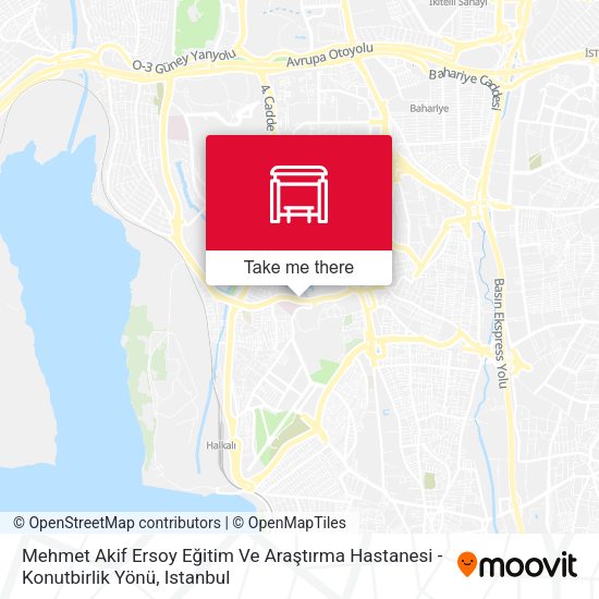 Mehmet Akif Ersoy Eğitim Ve Araştırma Hastanesi - Konutbirlik Yönü map