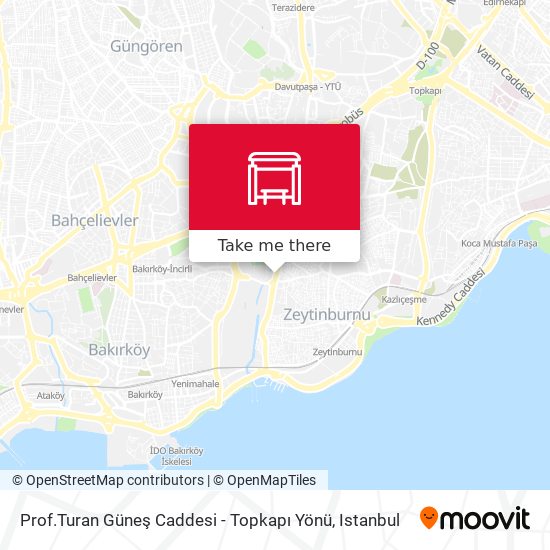 Prof.Turan Güneş Caddesi - Topkapı Yönü map