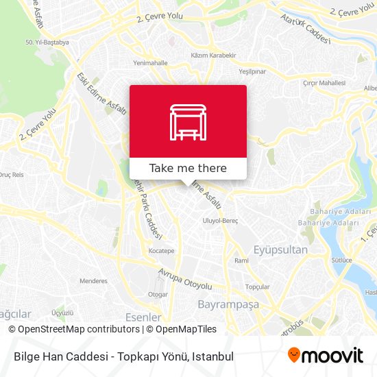 Bilge Han Caddesi - Topkapı Yönü map